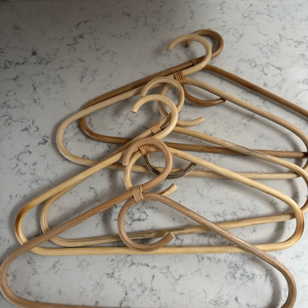 Bamboo Rattan Hangers set of 5